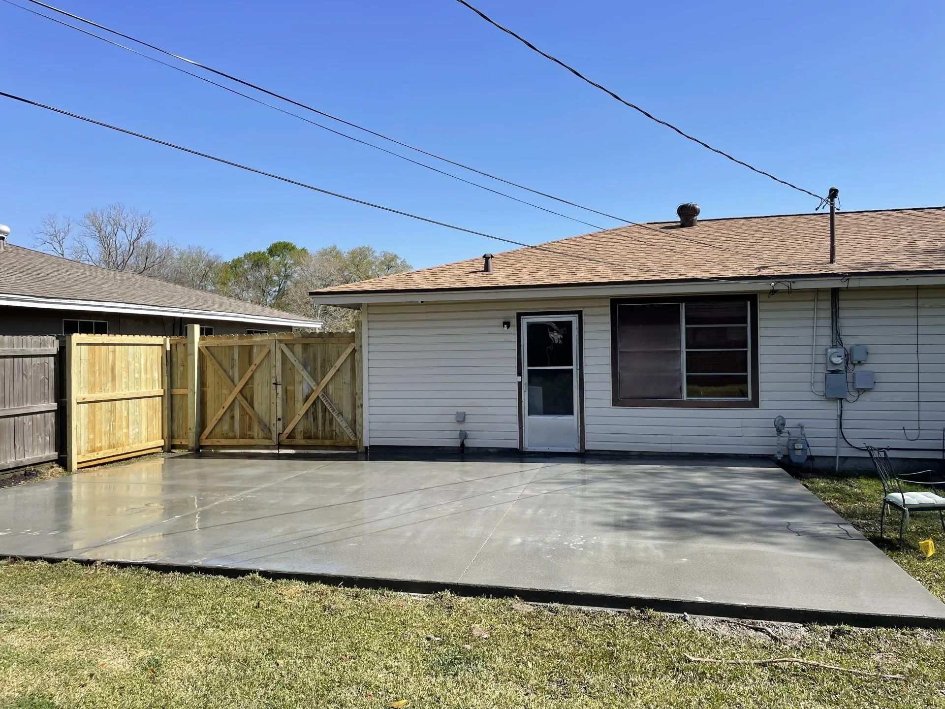Concrete patio installation in Beaumont TX